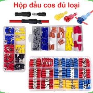Hộp đầu cos đủ loại, cos ghim, nhét, Y, tròn, nối T, xoắn tiện dụng