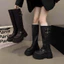 Giày Boots Nữ Cổ Cao Đế Độn 6cm Khóa Cài Chống Trượt Da Mềm Phong Cách Hàn Quốc B028 - NT_SHOES