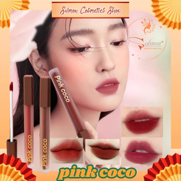 Son Kem Nhung Lì PINK COCO P502 Nắp Đỏ Vuông Dài, Lên Màu Cực Chuẩn, Hottrend, Nội Địa Trung-Salmon