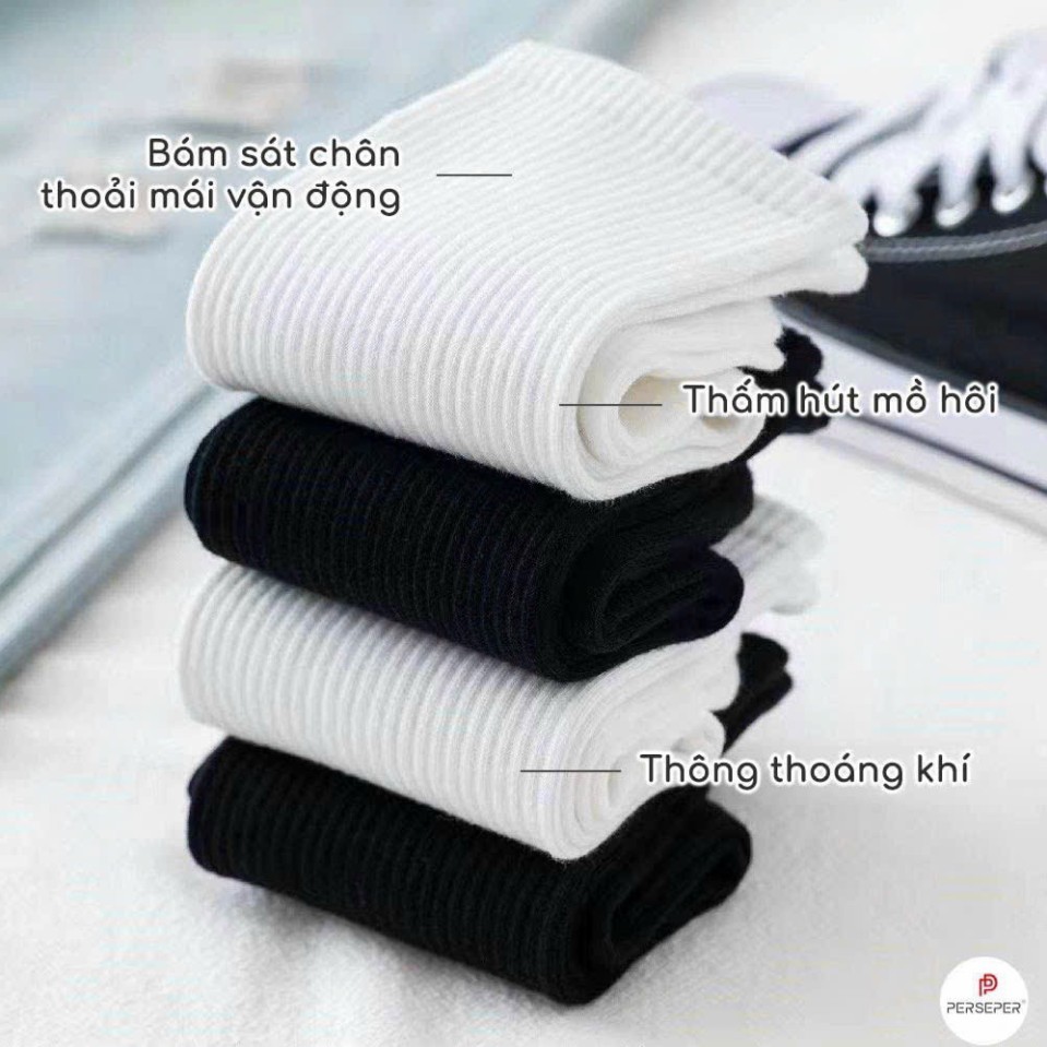 Tất nữ cổ cao dáng trơn chất cotton mềm mịn khử mùi an toàn chống hôi chân 197