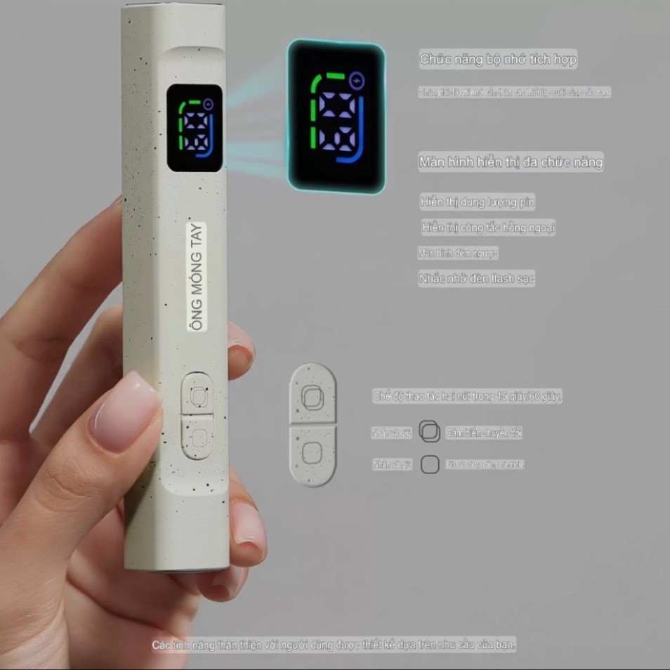 Đèn hơ mini Mr nail bản nâng cấp tặng kèm đầu silicon + bọc đèn