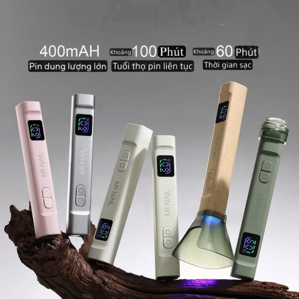 Đèn hơ mini Mr nail bản nâng cấp tặng kèm đầu silicon + bọc đèn