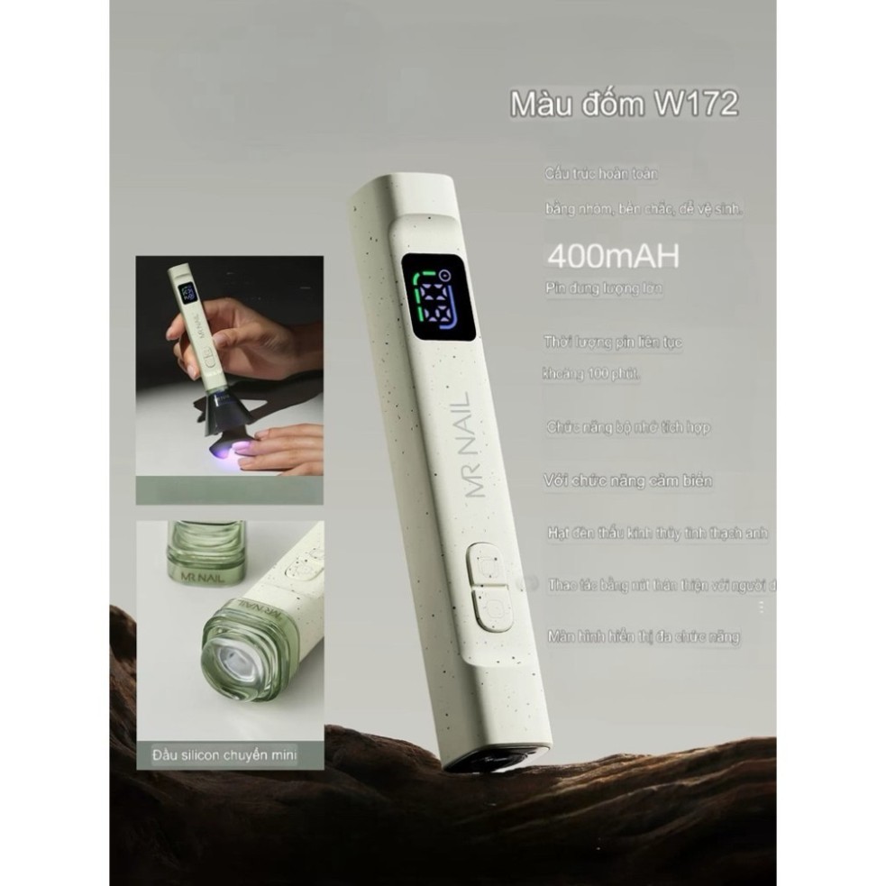 Đèn hơ mini Mr nail bản nâng cấp tặng kèm đầu silicon + bọc đèn