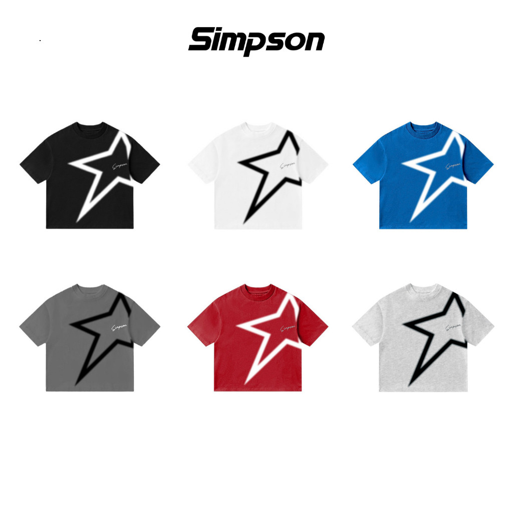 Áo Phông Boxy Ngôi Sao SIMPSON Chất Cotton, Áo Thun Ngôi Sao Unisex Nam Nữ Đủ Size Đủ Màu ManiaStore  2025
