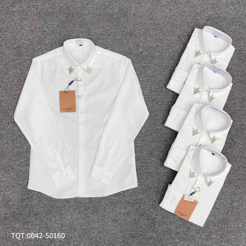 Áo Sơ Mi Nam Nữ Đính khuy Cổ ÁO Cực Sang - ÁO Sơ Mi Nam Nữ CHất Cotton Lụa Mịn Siêu Đẹp  2025