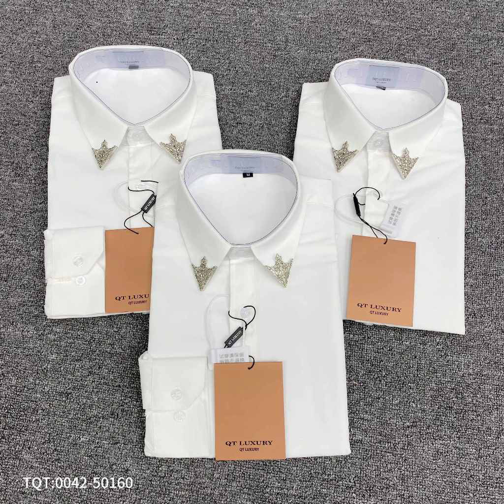 Áo Sơ Mi Nam Nữ Đính khuy Cổ ÁO Cực Sang - ÁO Sơ Mi Nam Nữ CHất Cotton Lụa Mịn Siêu Đẹp  2025