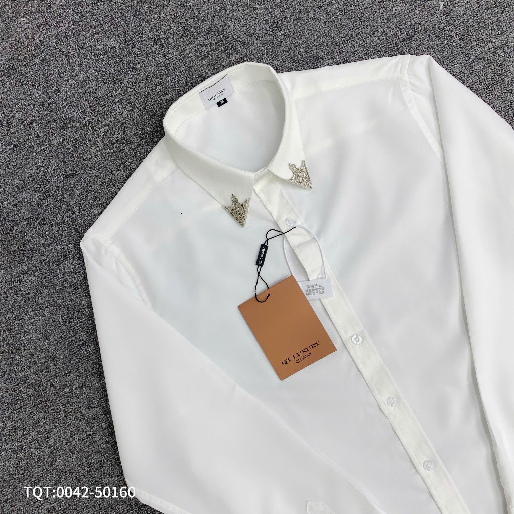 Áo Sơ Mi Nam Nữ Đính khuy Cổ ÁO Cực Sang - ÁO Sơ Mi Nam Nữ CHất Cotton Lụa Mịn Siêu Đẹp  2025