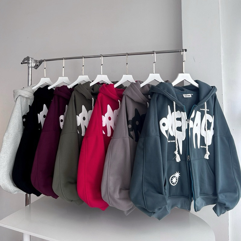 Áo Hoodie Boxy Zip THREE STARS Chât Nỉ Ngoại In Dập Nổi 5D, Áo Khoác Hoodie Zip 2024 Mania  2025
