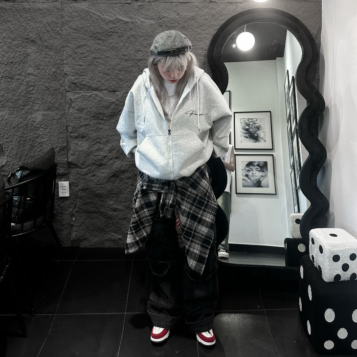 🔥New🔥Áo Hoodie Boxy Zip Vải Nỉ Ngoại Pandax Polime, Áo Khoác Nỉ Hai Lớp Khoá Kéo Chống Rét 2024 Maniashop  2025