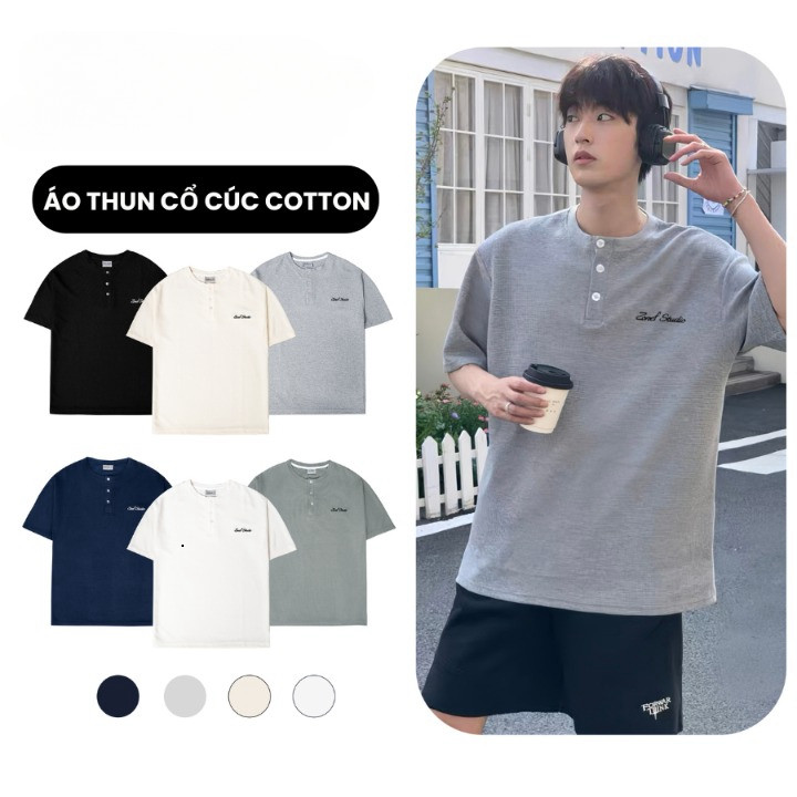 Áo Thun Nam Cổ Tàu Tay Ngắn 3 Nút – Cotton Mềm Mát, Thoáng Khí Mania  2025