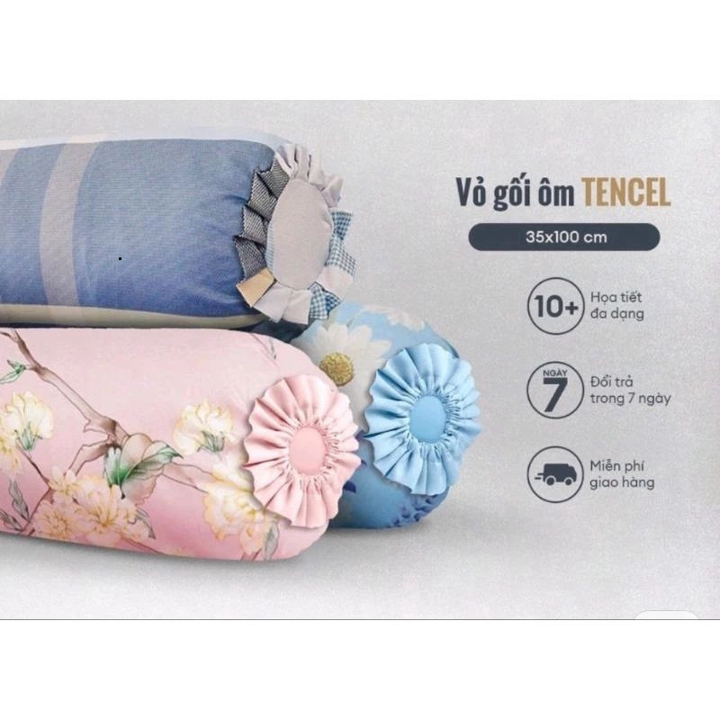 Vỏ gối ôm Tencel Lụa cao cấp đủ mẫu mềm mịn sang trọng