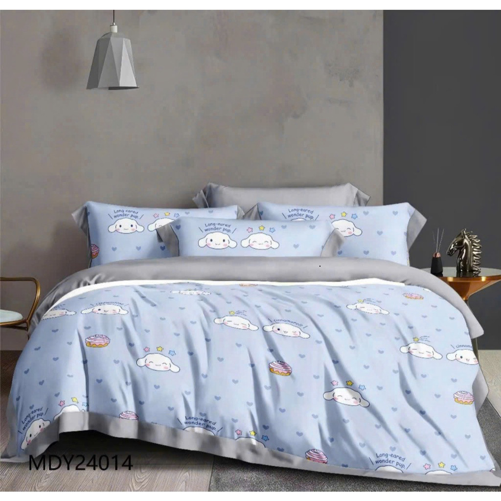 Bộ ga gối Tencel lụa cao cấp gồm 4 món mát lạnh áo gối ôm có dây kéo dùng cho nệm 3–25cm