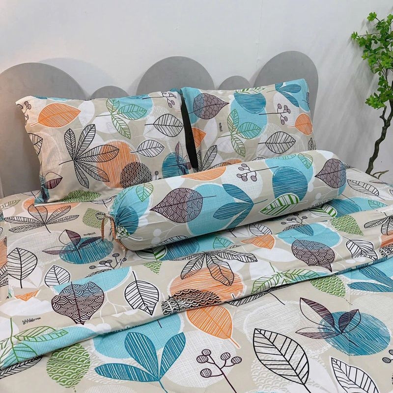 Bộ drap giường thun lạnh in 3D Hàn Quốc họa tiết sắc nét chất vải mềm mát co giãn ôm nệm