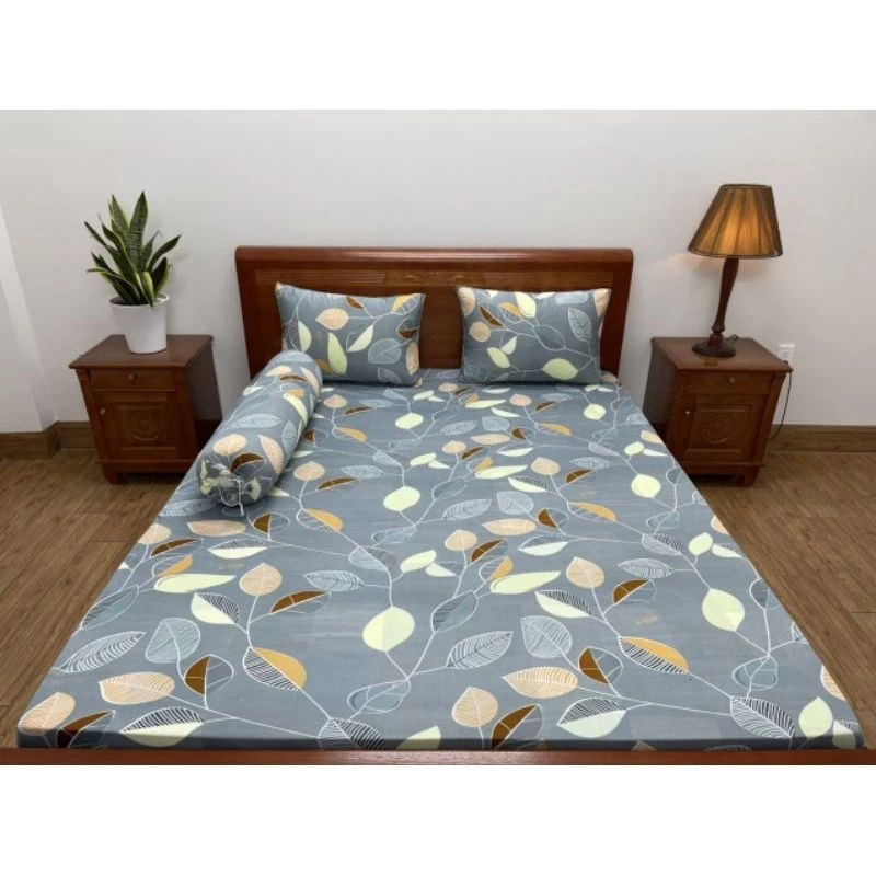 Bộ drap giường thun lạnh in 3D Hàn Quốc họa tiết sắc nét chất vải mềm mát co giãn ôm nệm