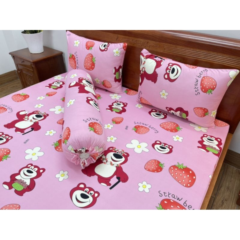 Bộ drap giường thun lạnh in 3D Hàn Quốc họa tiết sắc nét chất vải mềm mát co giãn ôm nệm