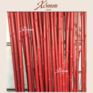 Thanh tre đỏ trang trí decor đk 4-6cm, cao 30cm-2m , cây tre trang trí tết , giáng sinh