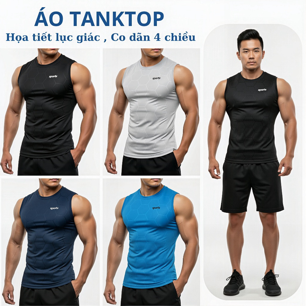 [COMBO 2-3-4 ÁO] Thun ba lỗ Tanktop sát nách dập vân lục giác chất liệu mềm mịn thoáng mát co giãn 4 chiều  2025