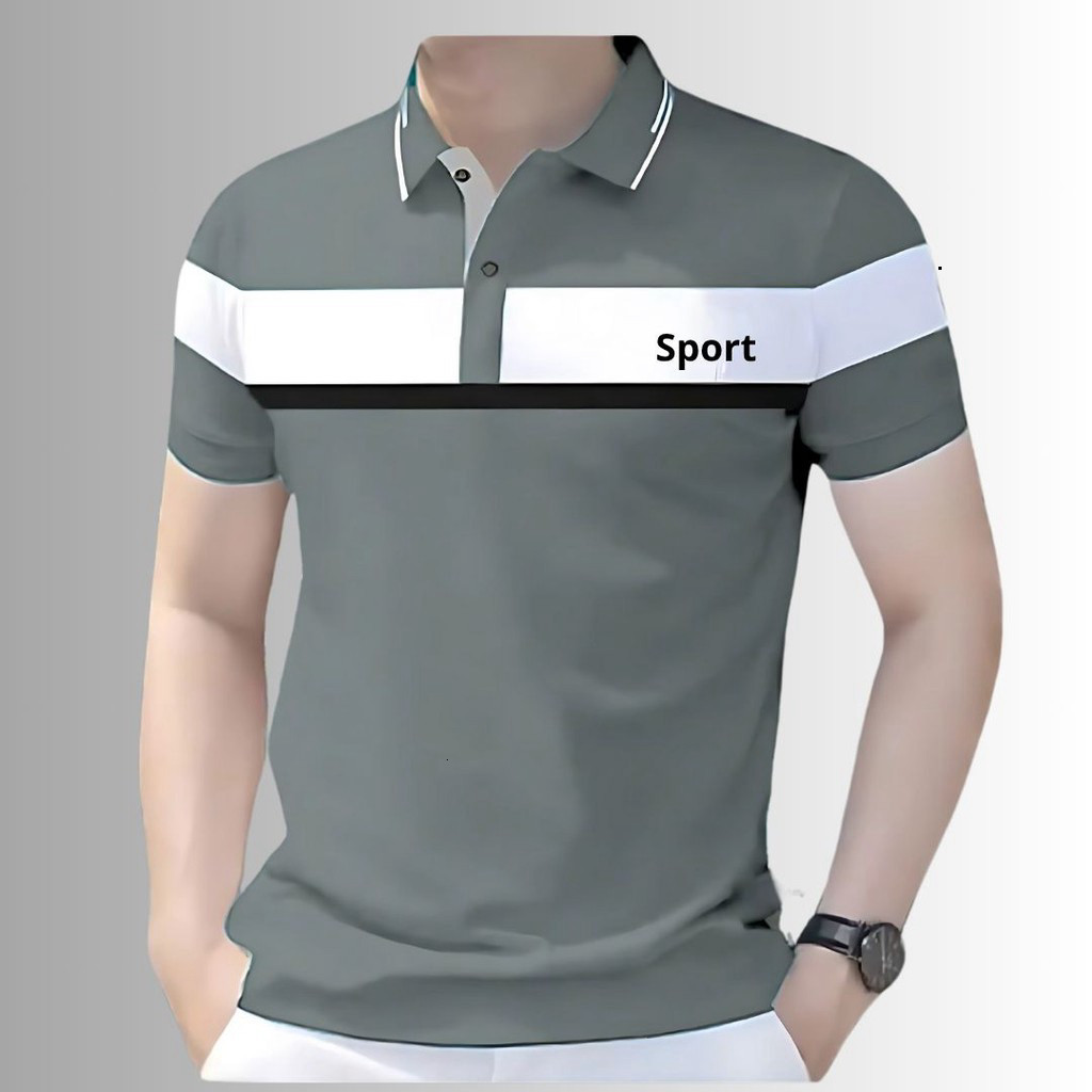 Áo POLO phối ngực thể thao trẻ trung sang trọng chất CVC cá sấu Nam Menswear Thun Có Cổ  2025