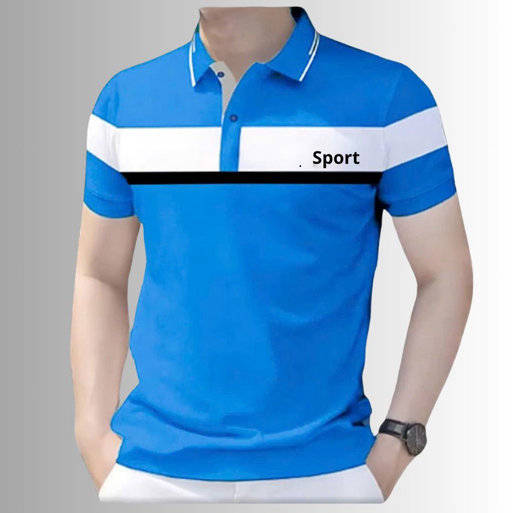 Áo POLO phối ngực thể thao trẻ trung sang trọng chất CVC cá sấu Nam Menswear Thun Có Cổ  2025