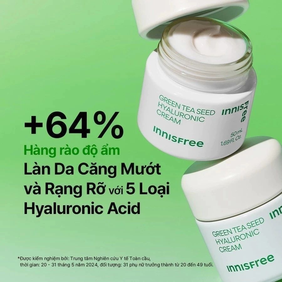 Kem Dưỡng Da Chiết Xuất Trà Xanh nnisfree Green Tea Seed Hyaluronic Cream 50ml