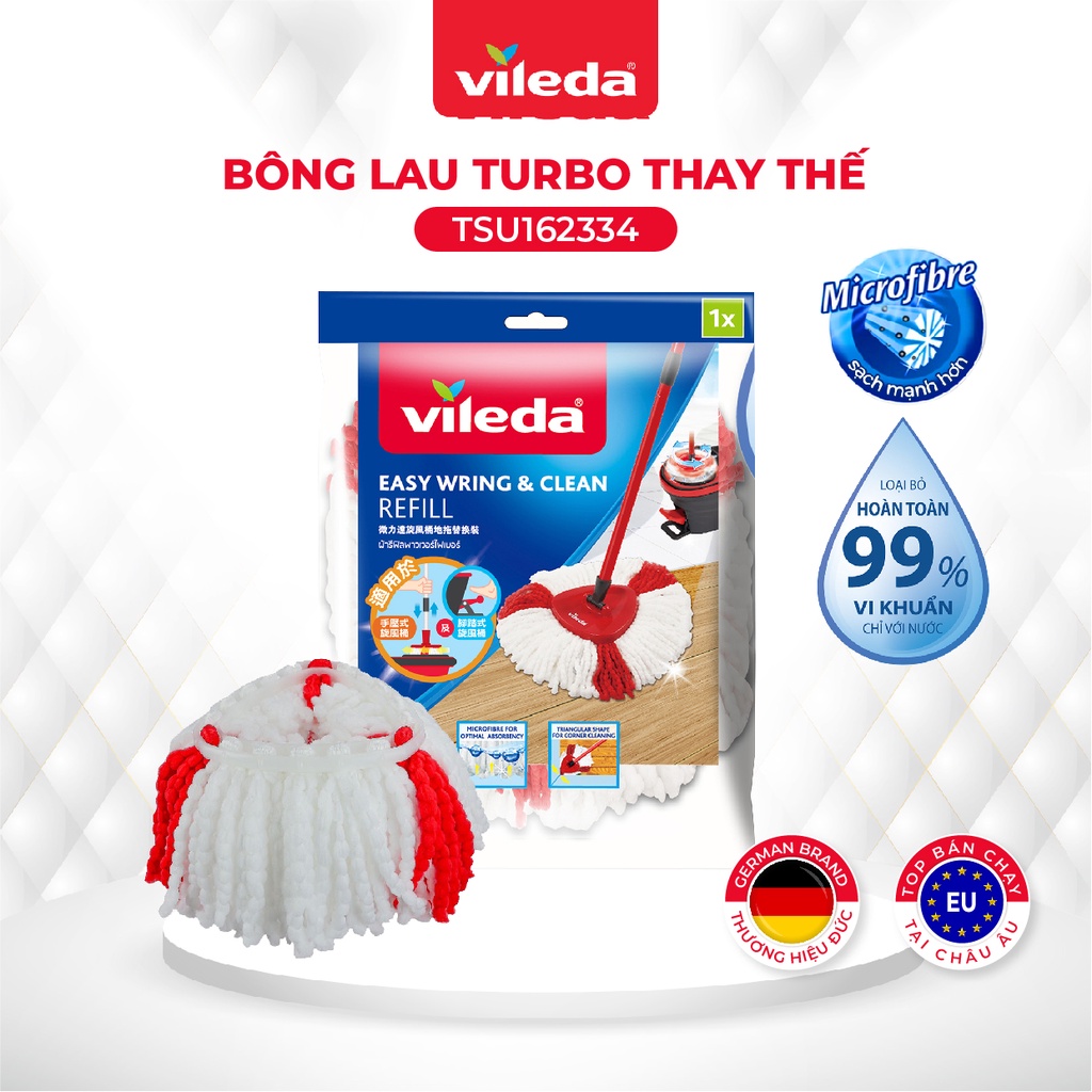 Mô tả Bông lau thay thế cây lau nhà VILEDA Turbo Easy Wring&Clean - 1