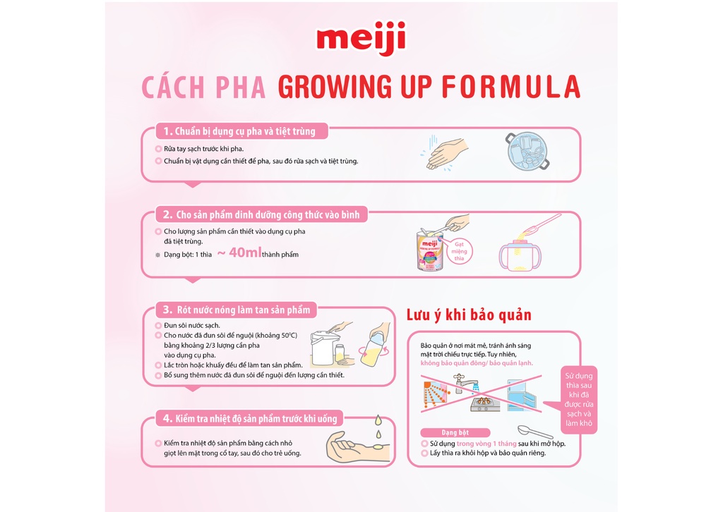 Mô tả Sữa Meiji Growing up Formula cho bé từ 12-36 tháng 800g - 2
