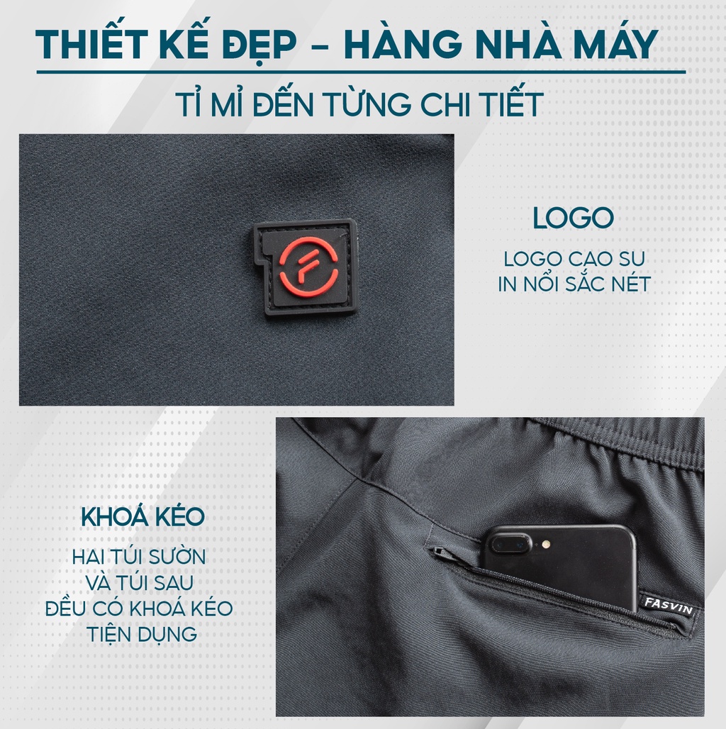 Mô tả Quần Jogger Nam 01 lớp FASVIN Chất Vải Gió Cao Cấp, Thể Thao Khoẻ Khoắn, Cạp Chun Vận Động Thoải Mái DC20424.HN - 3