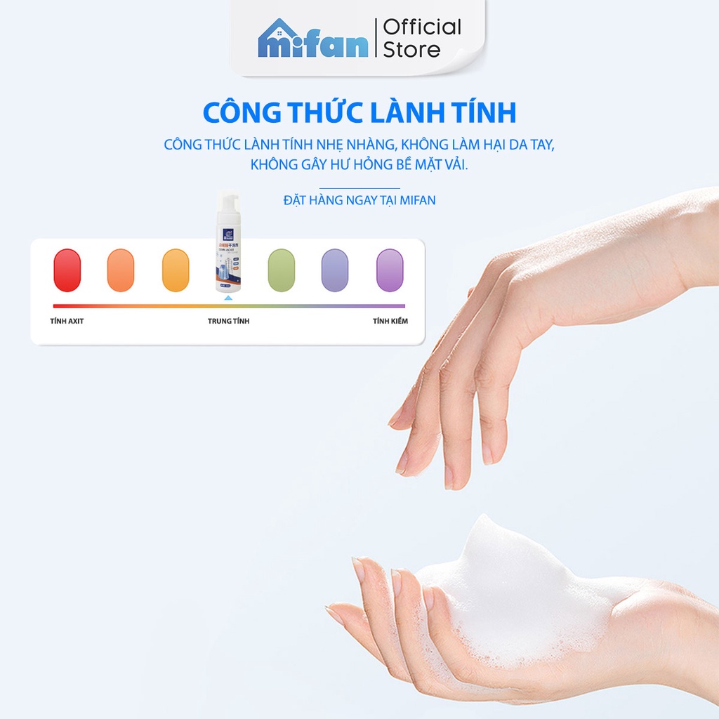 Mô tả Chai Xịt Giặt Khô Áo Khoác Mifan 200ml - Bọt làm sạch, vệ sinh quần áo siêu tốc - 4