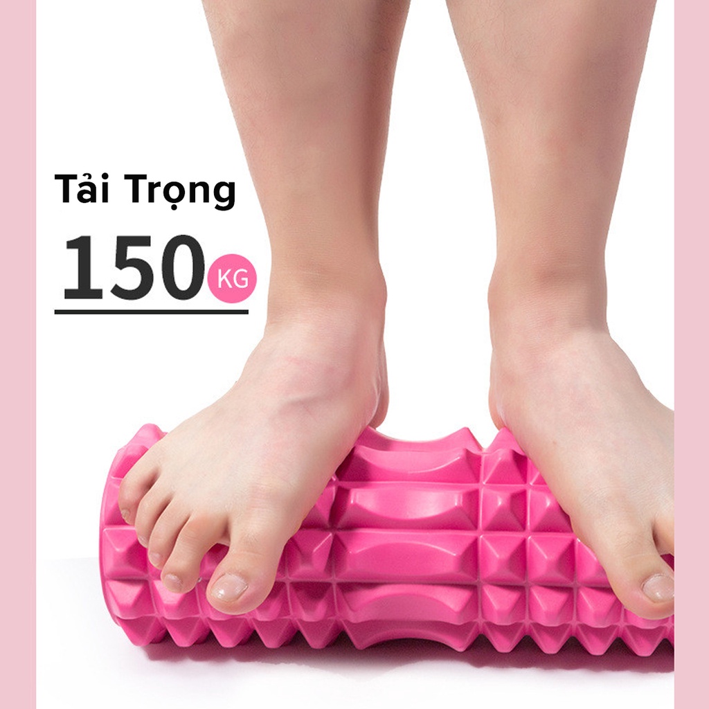 Mô tả Foam Roller Massage Màu ĐEN - Con Lăn Yoga Matxa Tập Gym Tập Thể Thao Giãn Cơ Ống Trụ Lăn Xốp Có Gai Hãng Amalife - 5