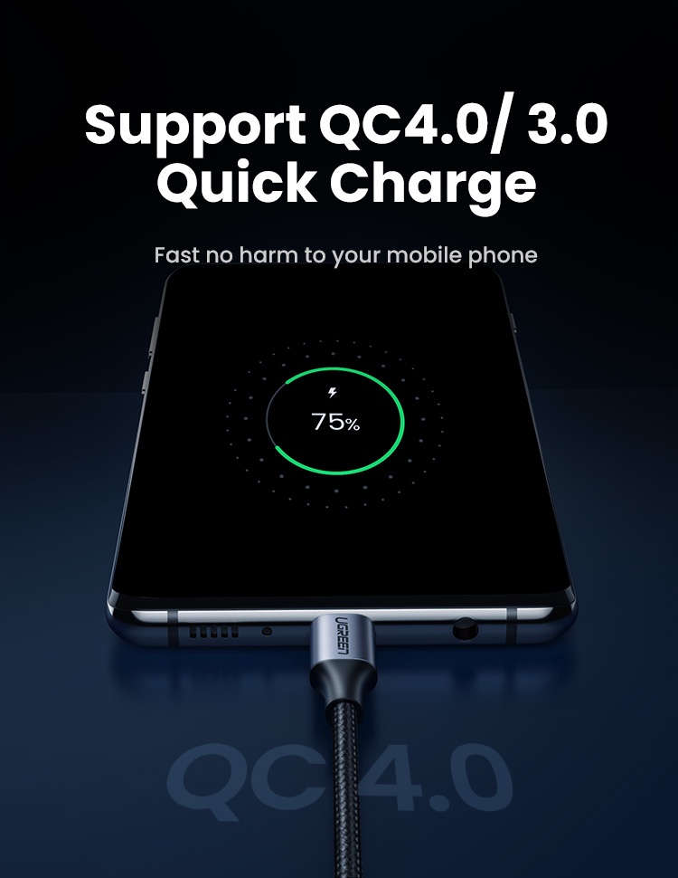 Dây cáp sạc Ugreen USB Type C thích hợp cho Samsung Xiaomi Air Macbook iPad Pro 12.9 2020/ 2018/ 2017 – ảnh mô tả chi tiết 4