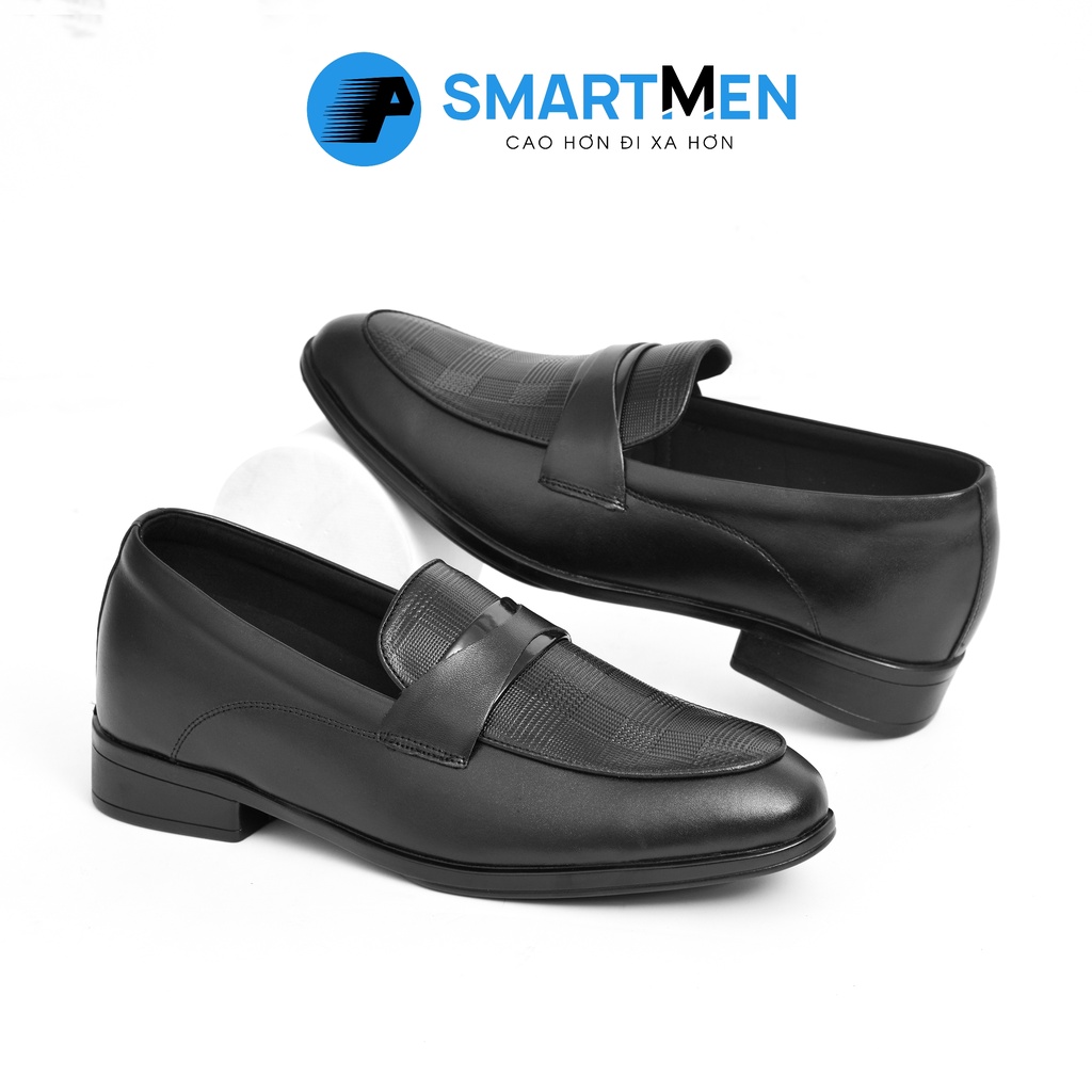 Mô tả Giày lười Tăng chiều cao Da bò SMARTMEN GLC-38 Đen - 5