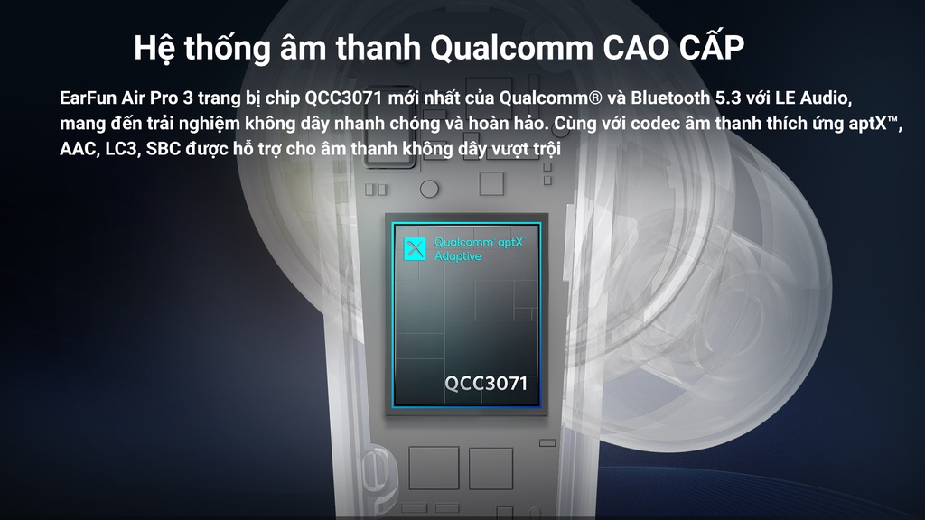 Mô tả Tai nghe Bluetooth True Wireless Earfun Air Pro 3 lọc gió chống ồn ANC 6 micro bluetooth 5.3 nghe 9h - 2