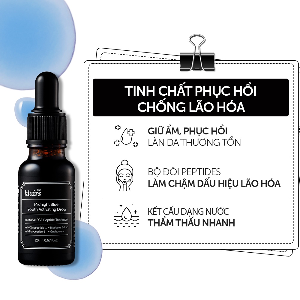 Mô tả Tinh chất dưỡng da Dear Klairs Midnight Blue Youth Activating Drop 20ml ( date 06/2026 ) - 1