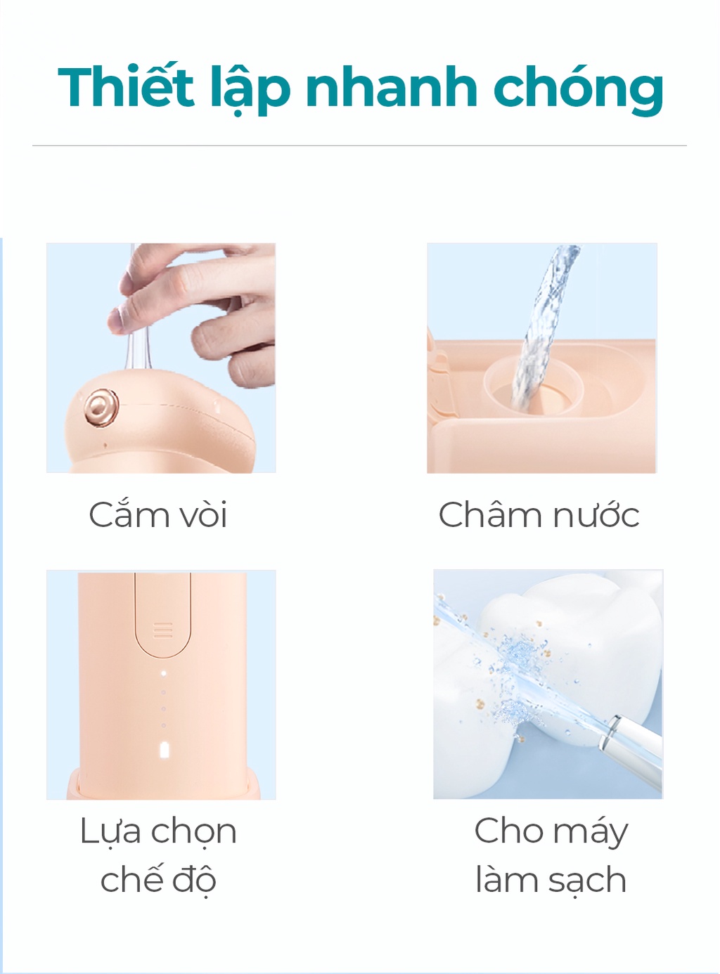 Mô tả Máy tăm nước sóng siêu âm usmile CY1 / CY0 - Bảo hành 12 tháng - 10