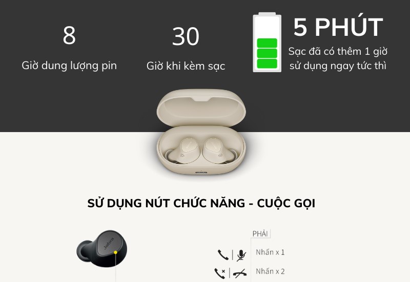 Mô tả Tai Nghe True Wireless Jabra Elite 7 Pro Sạc Không Dây Chống Ồn ANC 4 Microphone - Hàng Chính Hãng - 10
