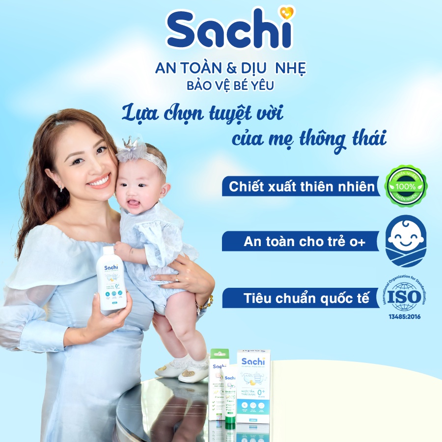 Mô tả Nước tắm thảo dược SACHI dịu mát da, phòng rôm sảy, mẩn ngứa, hăm tã, bảo vệ làn da cho bé hộp 10 gói x 10ml - 4