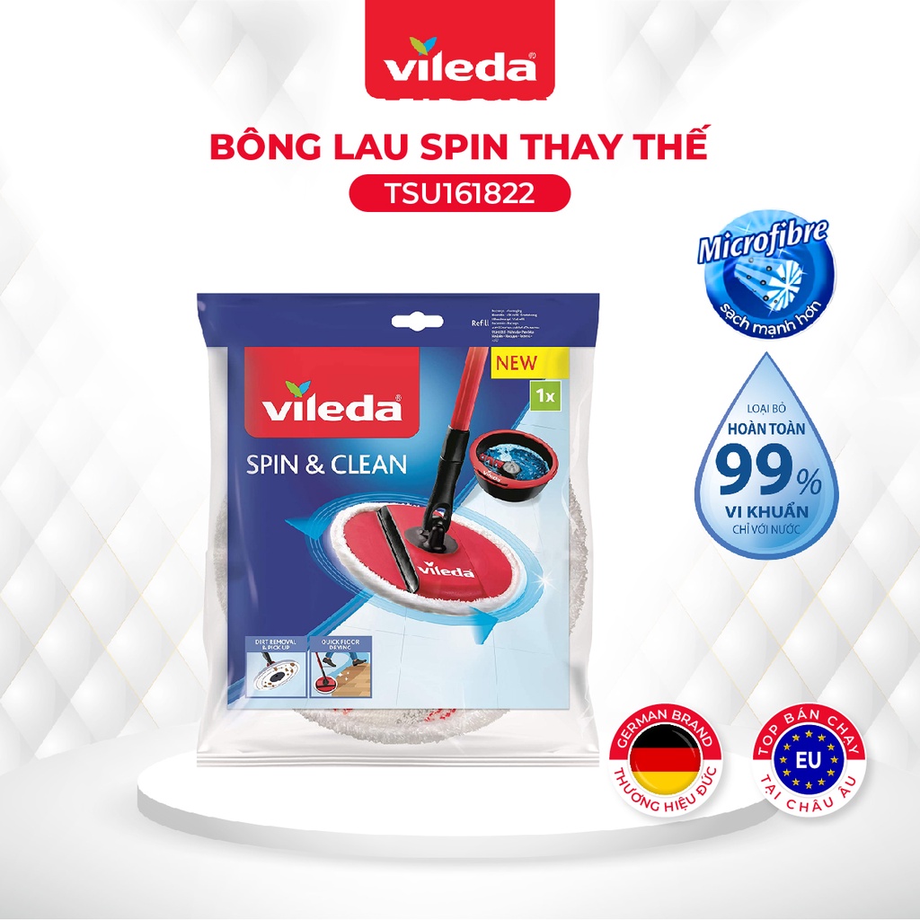 Mô tả Bông lau thay thế VILEDA cho cây lau nhà Spin&Clean diệt khuẩn 99% - 1