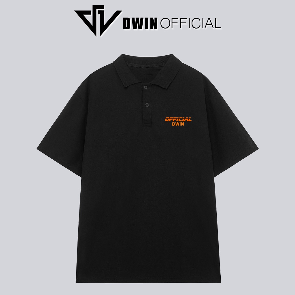 Mô tả Áo polo nam nữ in brand Dwin tee cổ bẻ basic form rộng phông tay lỡ unisex oversize - 6