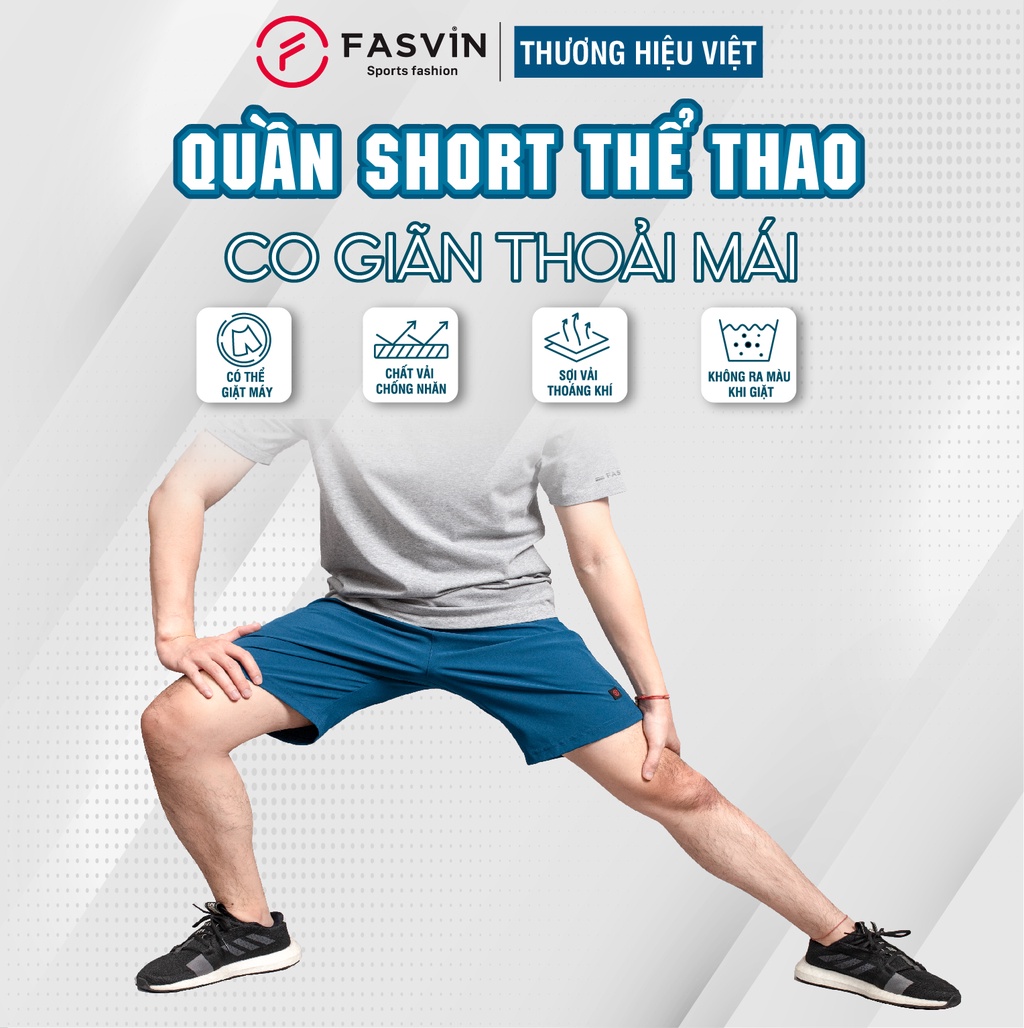 Mô tả Quần short nam FASVIN thể thao vải gió thoải mái chuẩn phom siêu nhẹ Q475.HN - 1