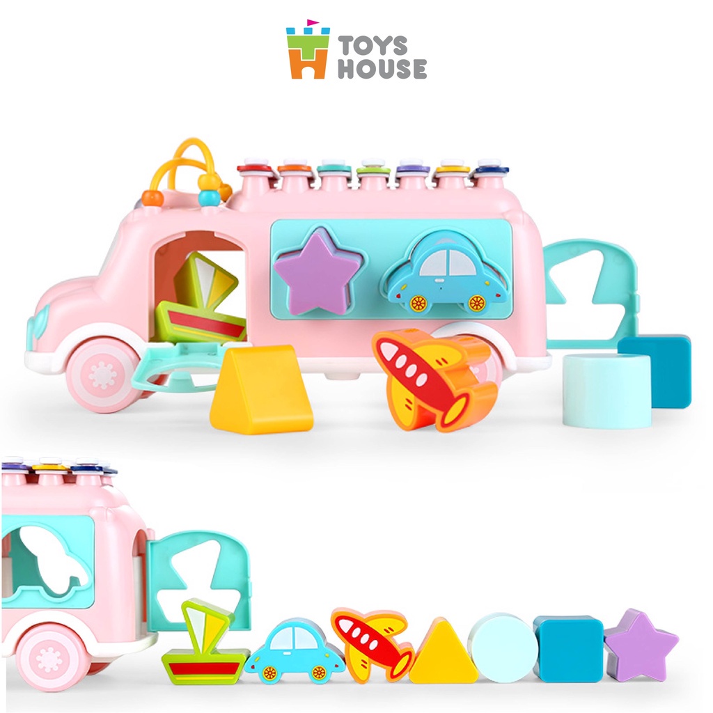 Mô tả Đồ chơi ô tô thả hình khối kết hợp đàn gõ Xylophone giáo dục sớm cho bé Toyshouse HE8036 - 6