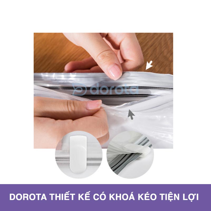 Mô tả Túi hút chân không đựng quần áo DOROTA không cần dùng bơm tái sử dụng vẫn có van cho máy hút chống mốc ẩm - 4