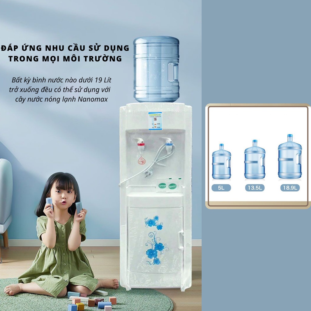 Mô tả Cây Nước Nóng Lạnh Nanomax KF800, Công Nghệ Nhiệt Độ Kép 2 Vòi Nóng Lạnh, Tủ Đựng Đồ, Tự Động Ngắt Điện An Toàn Sử Dụng - 6