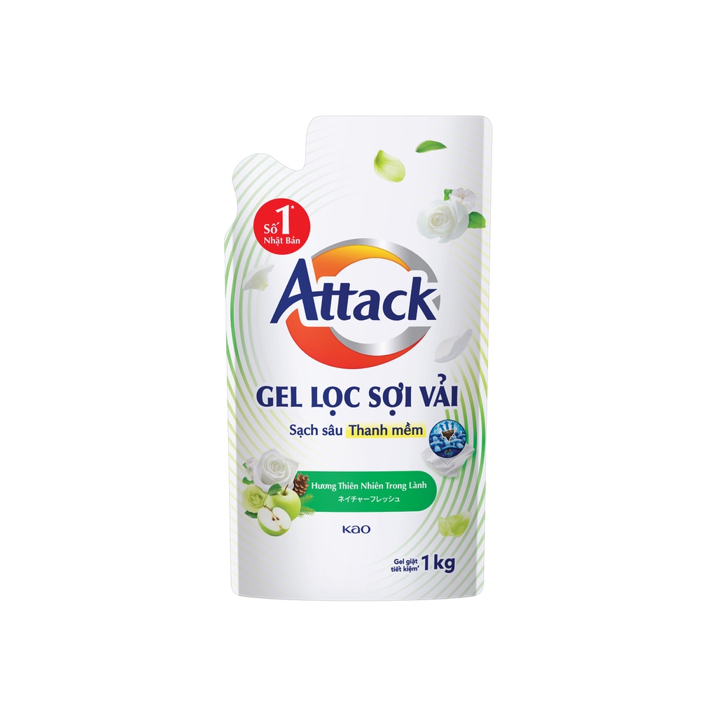 Nước giặt gel lọc sợi vải Attack- Túi 3.5kg