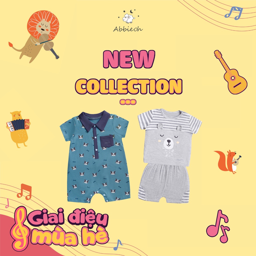 Mô tả Bộ cộc tay cotton sát nách ABBIEOH cách điệu thoáng mái cho bé gái 6-24M BO501 BO523 BO765 - 4