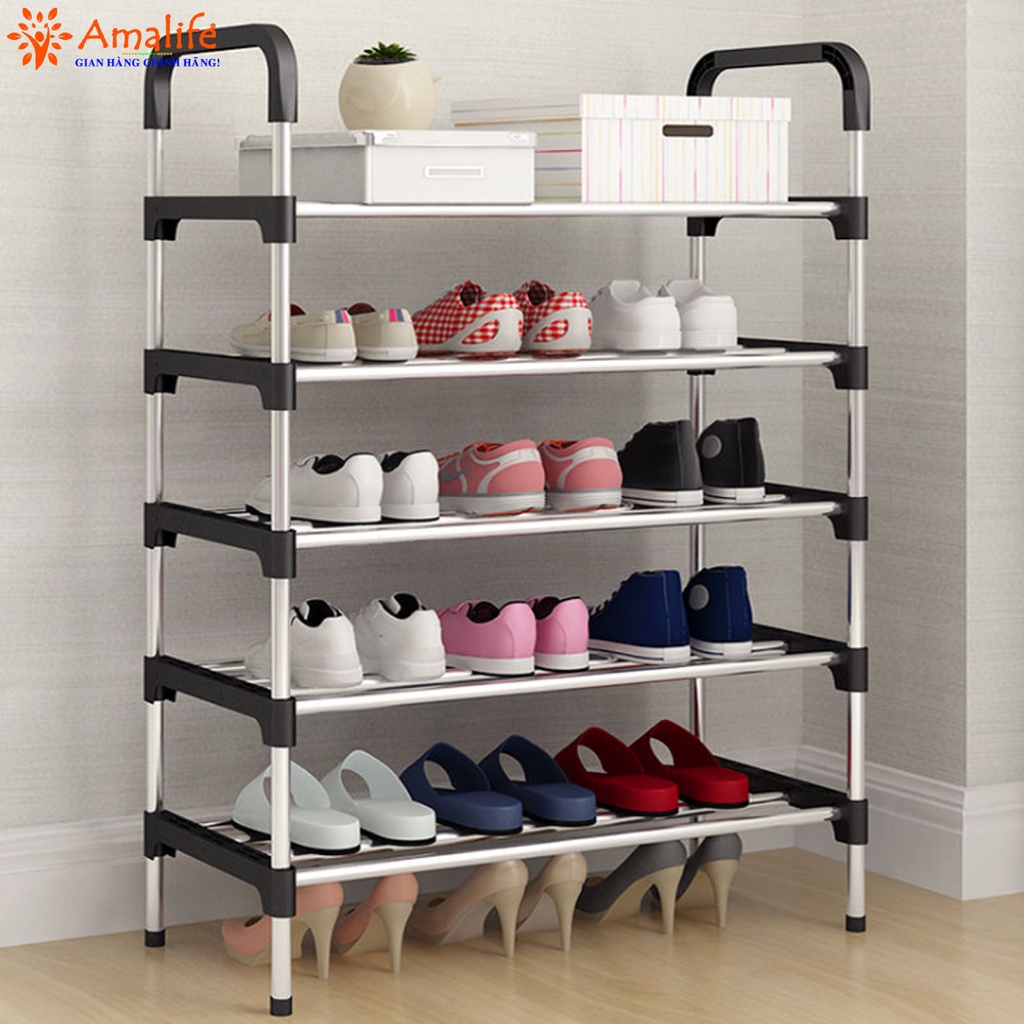 Mô tả Kệ Để Giày Dép 5 Tầng Cỡ To 4 Thanh Inox Để Vừa 3 Đôi Giày – Chọn Màu To Hơn Hàng Cao Cấp Chính Hãng Amalife - 5