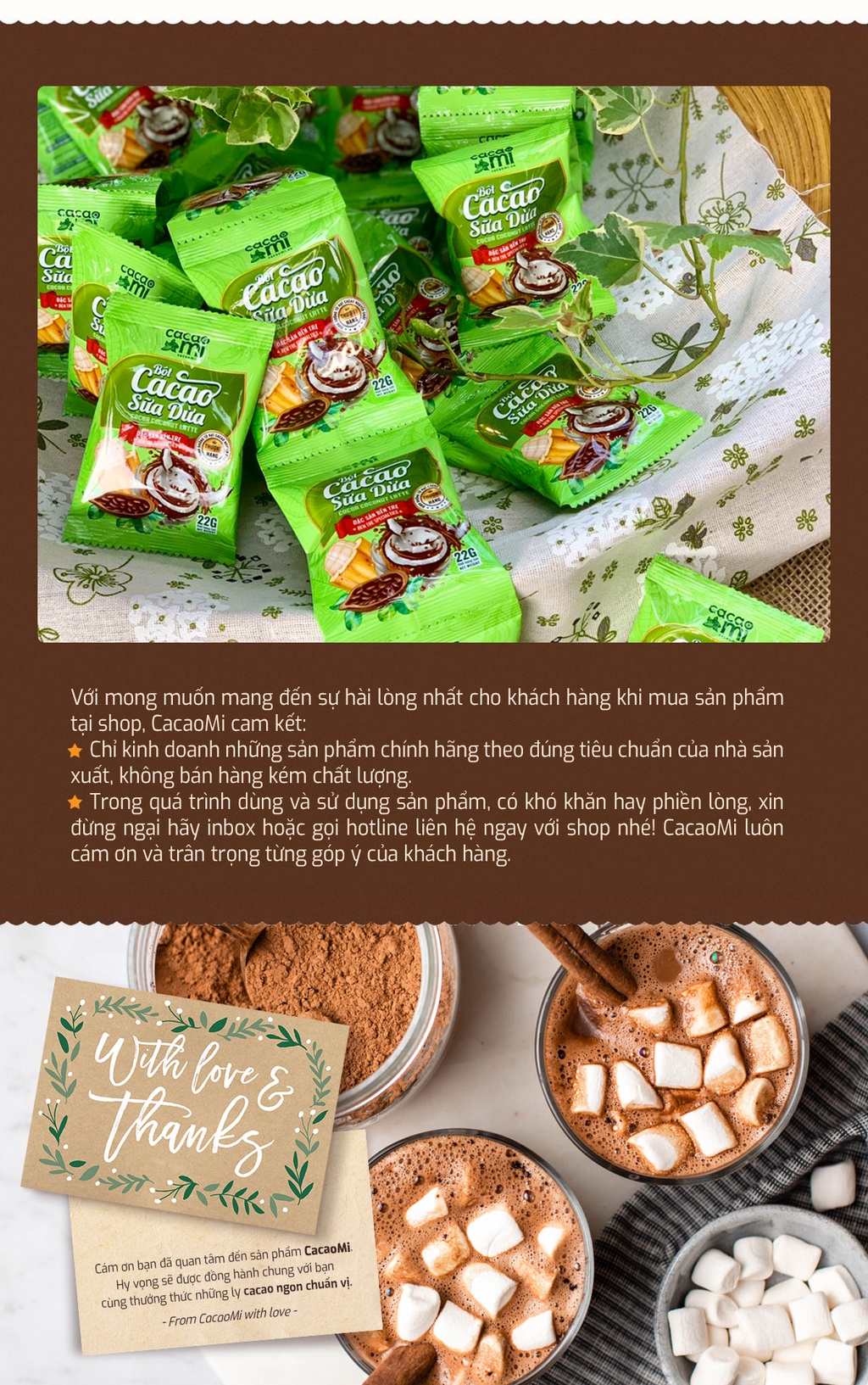 Mô tả Bột cacao sữa dừa CacaoMi pha trà sữa socola đậm đà ca cao thơm ngon vị dừa Bến Tre gói tiện dụng - 3