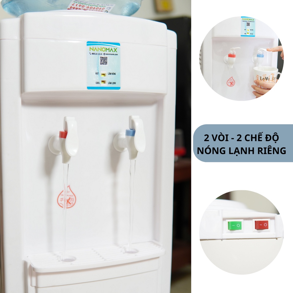 Mô tả Cây Nước Nóng Lạnh Nanomax KF800, Công Nghệ Nhiệt Độ Kép 2 Vòi Nóng Lạnh, Tủ Đựng Đồ, Tự Động Ngắt Điện An Toàn Sử Dụng - 8