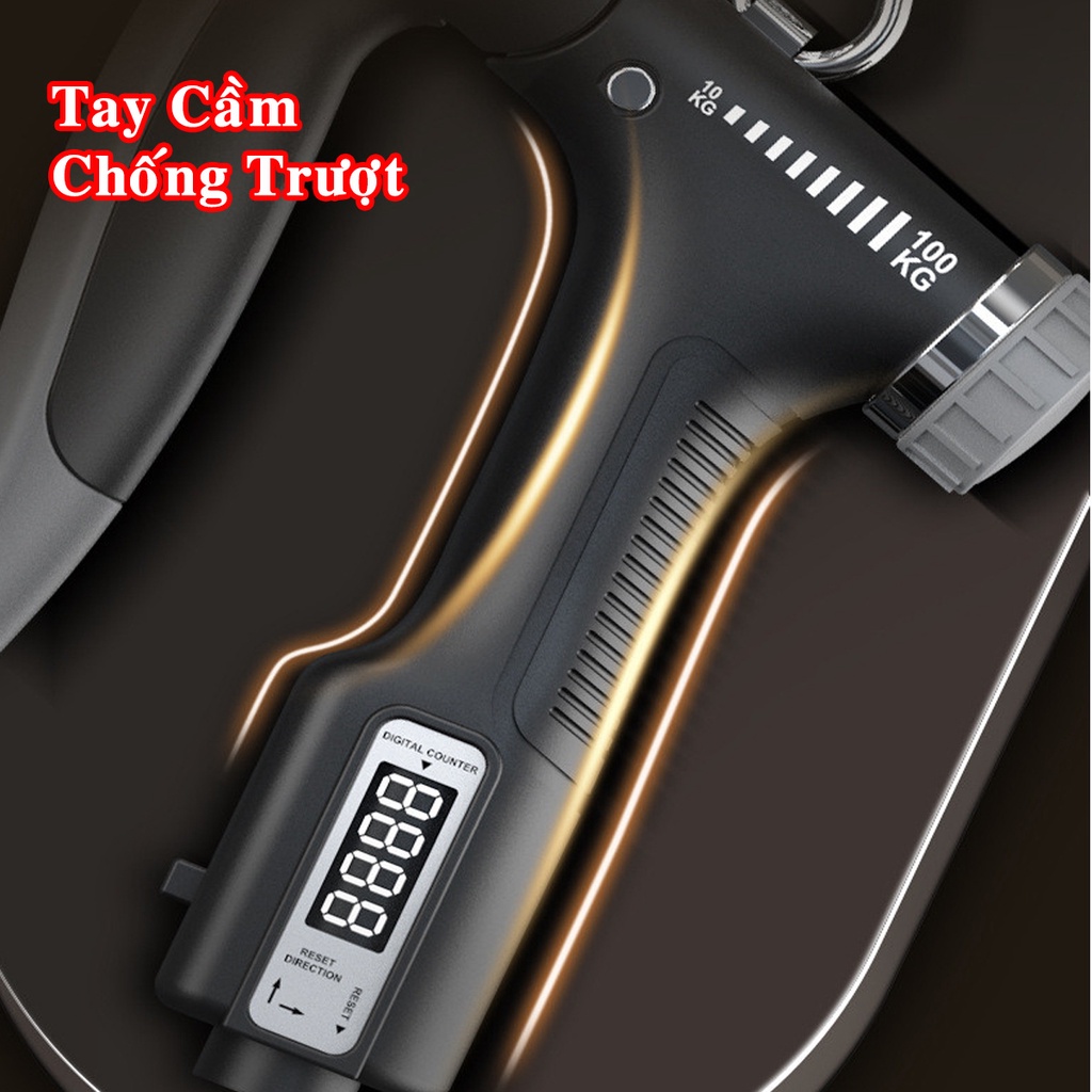 Mô tả Màu Đen - Kìm Bóp Tay Pro Đếm Số Điện Tử Dụng Cụ Tập Gym Tập Cơ Bắp Cổ Tay Tại Nhà Điều Chỉnh Lực 10-100kg Hãng Amalife - 8