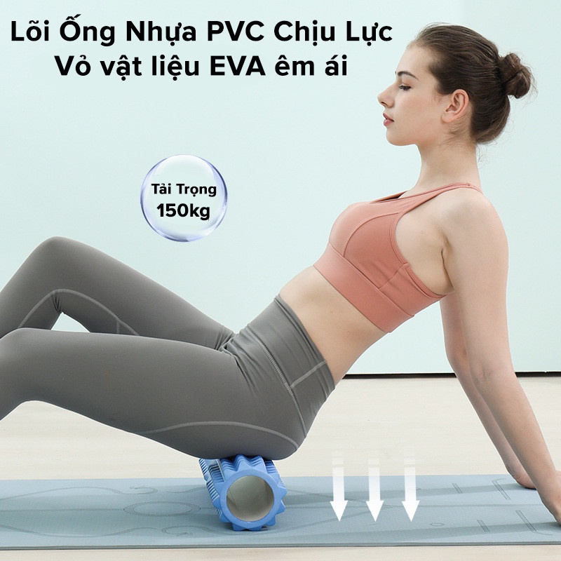Mô tả Foam Roller Massage Màu Xanh Dương - Con Lăn Yoga Matxa Tập Gym Tập Thể Thao Giãn Cơ Ống Trụ Lăn Xốp Có Gai Hãng Amalife - 7
