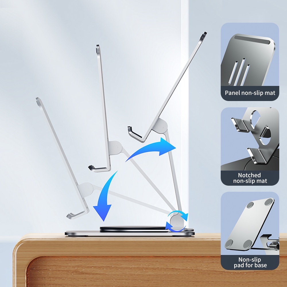 Mô tả Giá đỡ điện thoại/máy tính bảng GOOJODOQ bằng kim loại thích hợp cho iPad 10.2 7 8 9 Gen Soporte Xiaomi Samsung - 3